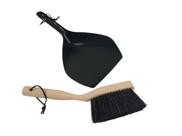 2tlg. Kehrgarnitur - Metall Kehrblech + Rosshaar Handbesen